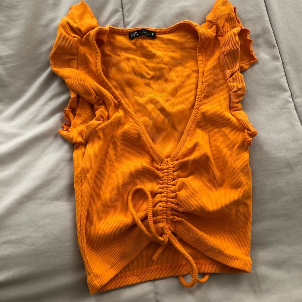 Zara orange crop top size small